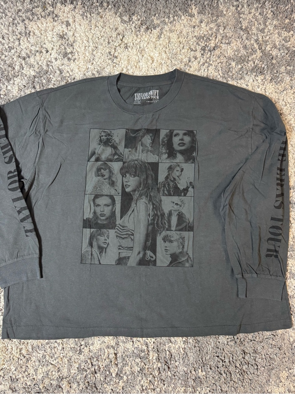 Taylor Swift The Eras Tour March Charcoal Gray Photo Grid Long-Sleeve Shirt, 3XL